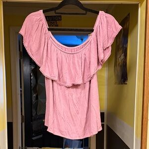 American Eagle Outfitters Pink Ruffle Top